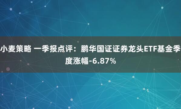 小麦策略 一季报点评：鹏华国证证券龙头ETF基金季度涨幅-6.87%