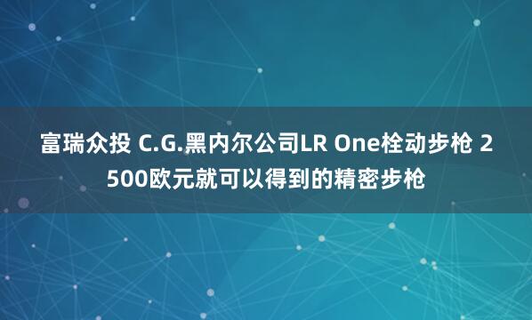 富瑞众投 C.G.黑内尔公司LR One栓动步枪 2500欧元就可以得到的精密步枪