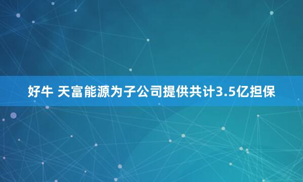 好牛 天富能源为子公司提供共计3.5亿担保