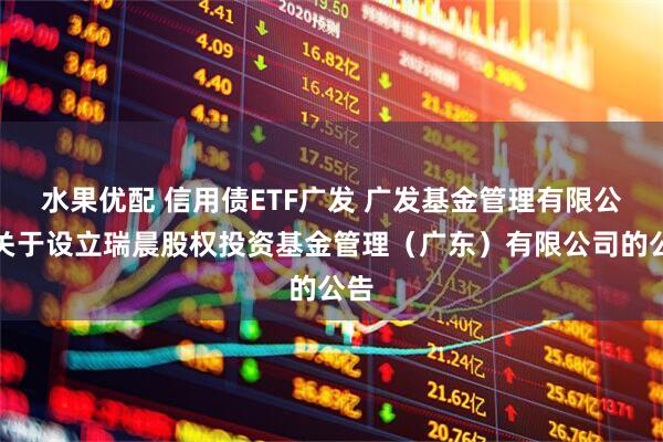水果优配 信用债ETF广发 广发基金管理有限公司关于设立瑞晨股权投资基金管理(广东)有限公司的公告